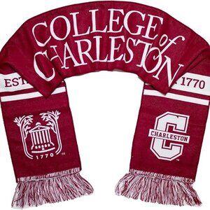 College of Charleston Scarf  One size fits all  Maroon and White